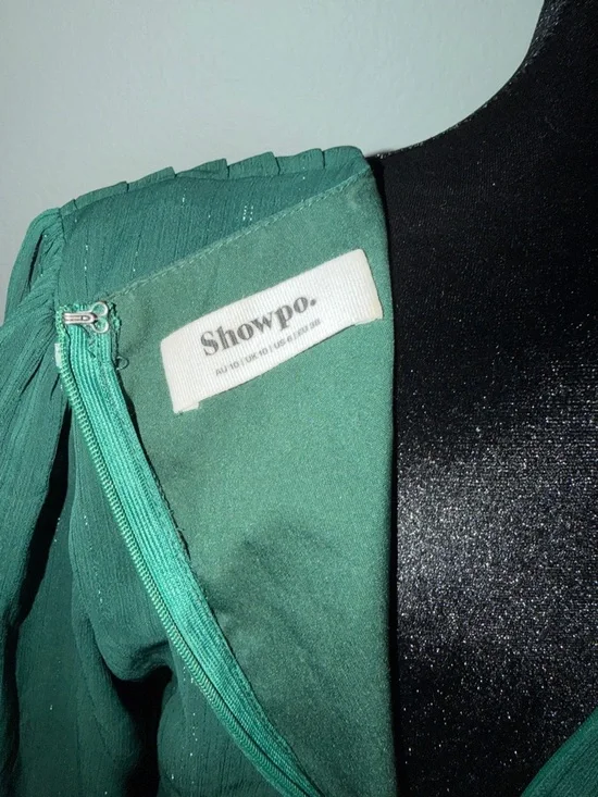 Showpo Green High-Low Wrap V-Neck Dress - Picture 8 of 8